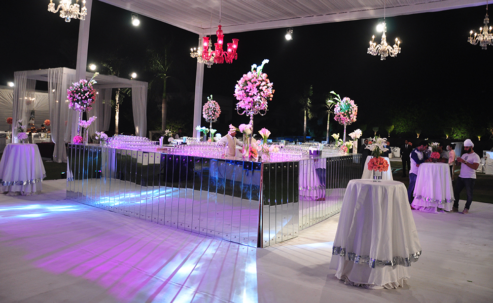 Pink flower theme decor in Noida